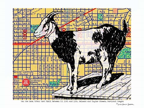 Framed Urban Goat Portland Print
