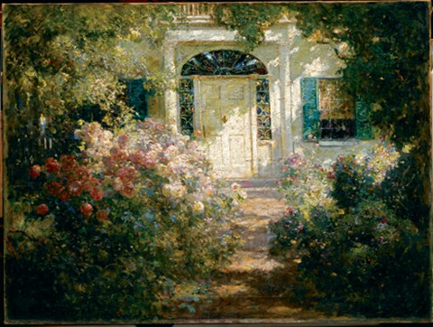 Framed Doorway And Garden Print