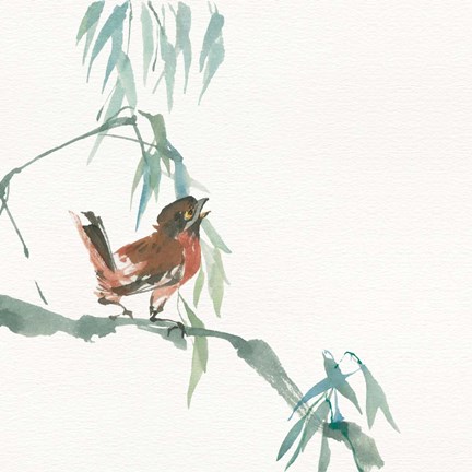 Framed Russet Sparrow Print
