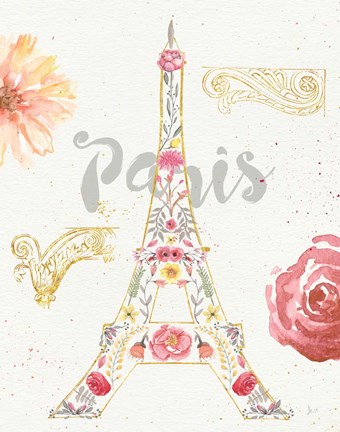 Framed Paris Blooms I Print