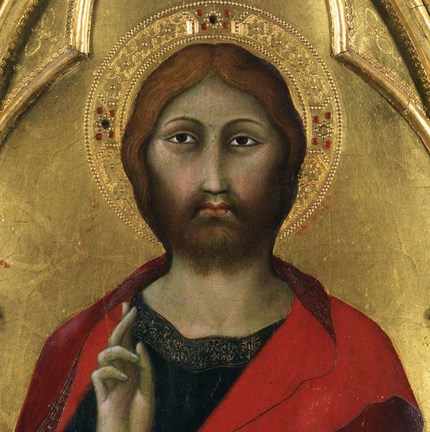 Framed Christ Blessing - Detail Print