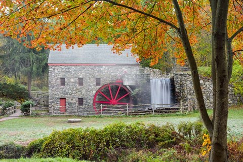 Framed Autumn at the Grist Mill Print