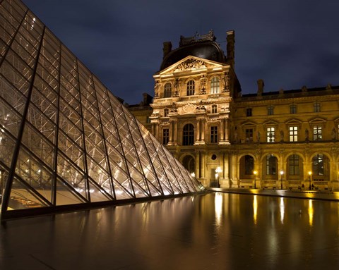 Framed Ornate Glass and Masonry at the Louvre Print