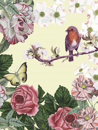 Framed Bird Garden II Print