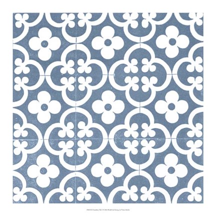 Framed Chambray Tile I Print