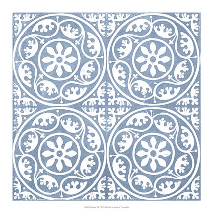 Framed Chambray Tile VIII Print