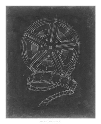 Framed Film &amp; Reel Blueprint I Print