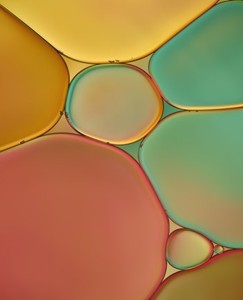 Framed Red Yellow and Green Drops Print