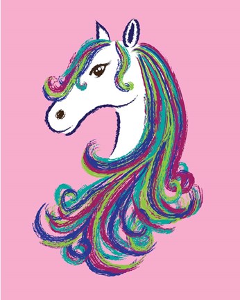 Framed Horse - Pink Print
