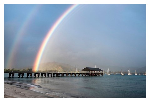 Framed Rainbows at Hanalei Print