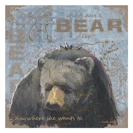 Framed Where Does a Bear Sleep Print