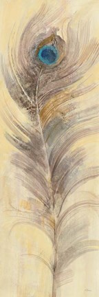 Framed Blue Eyed Feathers III Print