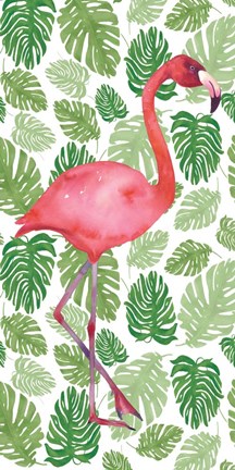 Framed Tropical Flamingo I Print