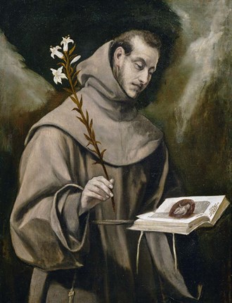 Framed Saint Anthony of Padua, 1577-79 Print
