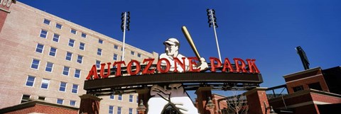 Framed Low angle view of a baseball stadium, Autozone Park, Memphis, Tennessee, USA Print