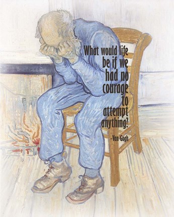 Framed Courage - Van Gogh Quote 2 Print