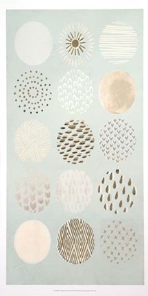 Framed Playful Patterns II - Metallic Foil Print