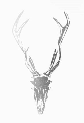 Framed Silver Foil Rustic Mount I on White - Metallic Foil Print