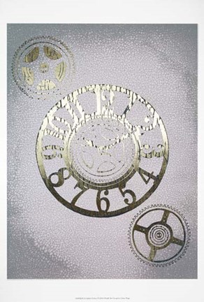 Framed Gilded Clocks I - Metallic Foil Print