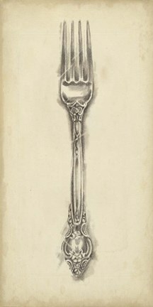 Framed Ornate Cutlery I Print