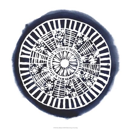 Framed Navy Meridian I Print