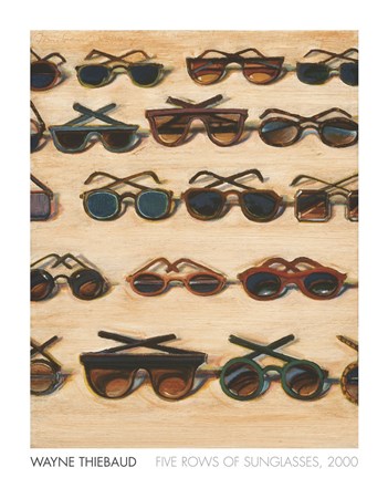 Framed Five Rows of Sunglasses, 2000 Print