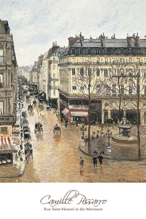 Framed Rue Saint-Honore in the Afternoon. Effect of Rain, 1897 Print