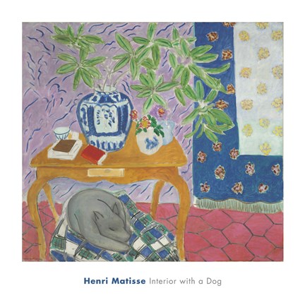 Framed Interior with a Dog, 1934 Print