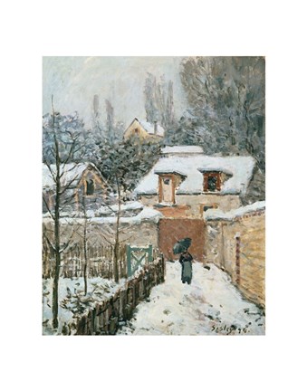 Framed Snow at Louveciennes, 1874 Print