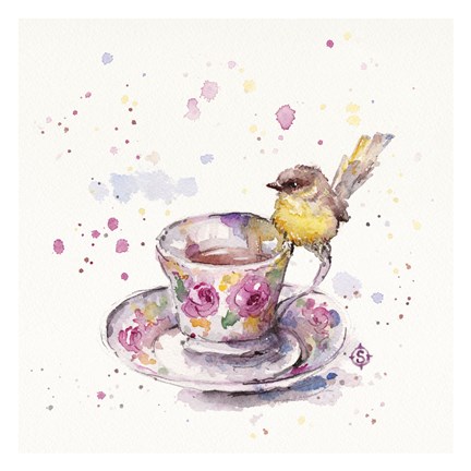 Framed Tea Time (Eastern Yellow Robin) Print