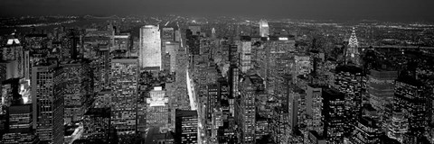 Framed Midtown Manhattan at Night Print