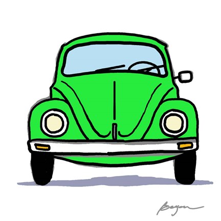 Framed Green Bug Print