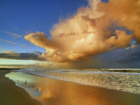 Framed Sunset On The Ocean, New South Wales, Australia Print