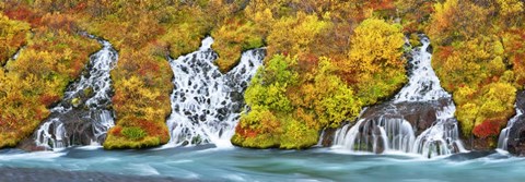 Framed Hraunfossar Waterfall, Iceland Print
