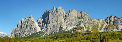 Framed Pomagagnon and Larches in Autumn, Cortina d&#39;Ampezzo, Dolomites, Italy Print