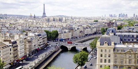 Framed View of Paris Print