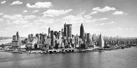 Framed Manhattan Waterfront, NYC Print