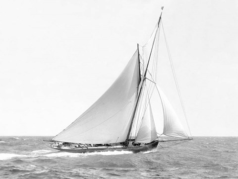 Framed Cutter Sailing on the Ocean, 1910 Print