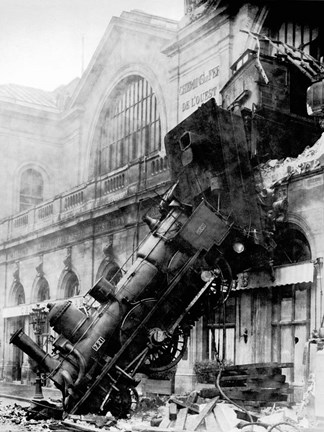 Framed Train wreck at Montparnasse, Paris, 1895 Print