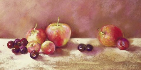 Framed Cherries and Apples (detail) Print