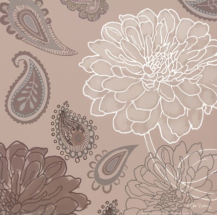 Framed Cocoa Paisley II Print