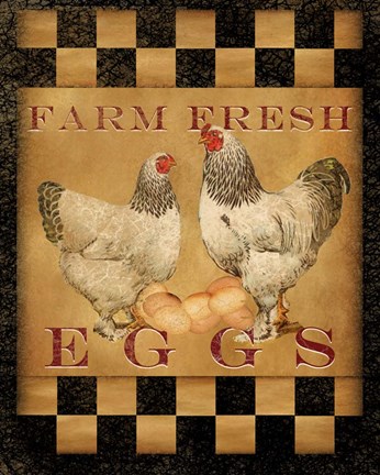 Framed Farm Fresh Eggs I Print