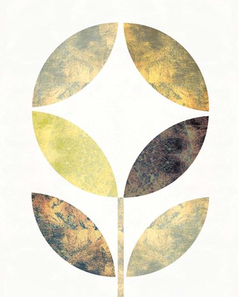 Framed Golden Flower II Print