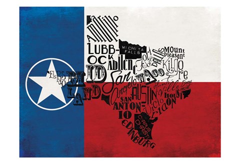 Framed Rustic Texas Flag Print
