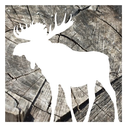Framed Wood Moose Reverse Mate Print