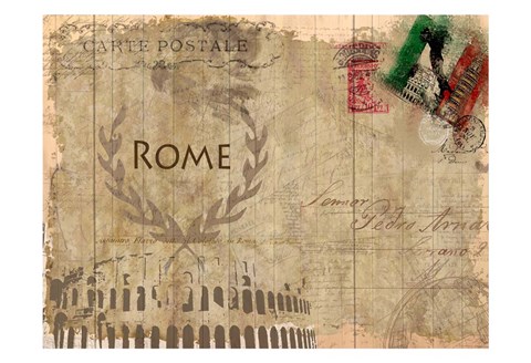 Framed Postcard Rome Print
