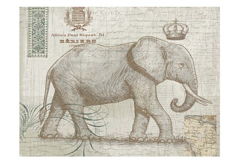 Framed Elegant Safari Elephant 2 Print
