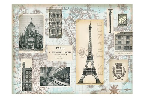 Framed Paris Collage Global Print