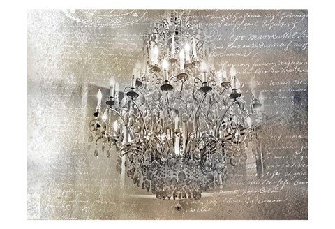 Framed Silver Gold Chandelier Print