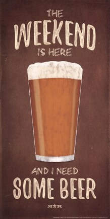 Framed Weekend Beer Print
